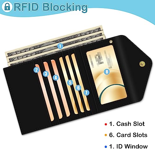 bvya Women's Small Slim Wallet Pouch Credit Card Holder Mini Bifold Purse With RFID Blocking3