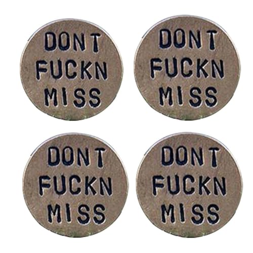 aoukoslt 4 Pcs Adult Humor Novelty Golf Ball Markers Funny Golf Ball Marker for Men with Funny Words Unique Golf Gag Gifts for Men or Women Golfers, Golf Ball Markers
