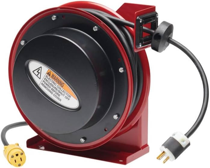 Reelcraft L-4545-123-3-RP - 12/3 x 45 ft. 15A Reverse Plug Electric Cord Reel
