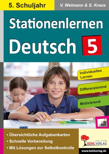 Stationenlernen Deutsch Klasse 5 Sekundarstufe 3 Niveaustufen | Grammatik Wortarten Zeitformen Rechtschreibung Zeichensetzung Aufsatz Brief Bericht ... Kopiervorlagen zum Einsatz im 5. Schuljahr