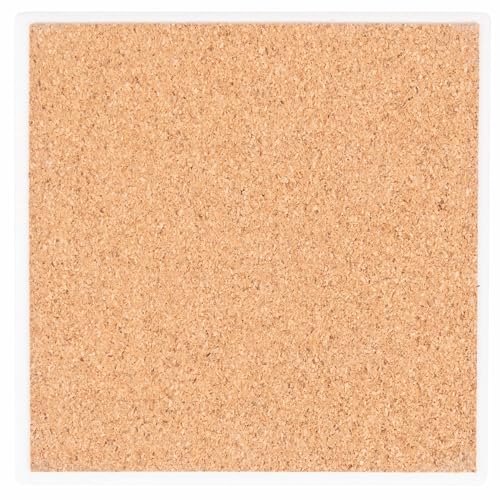 Villa d’Este Home Tivoli Set mit 6 dekorativen Keramikfliesen, Korkboden, 11 x 11 cm, Häkelmuster