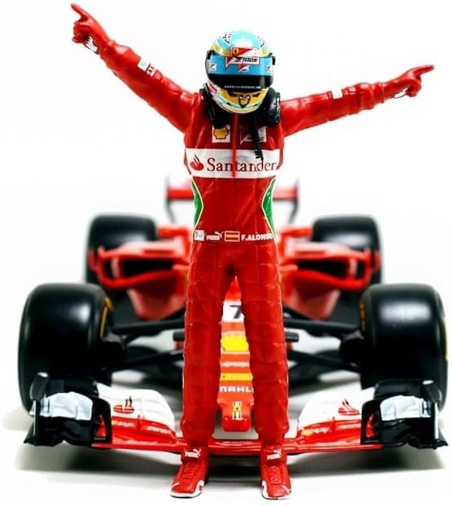 陶器製のF1ドライバーの人形