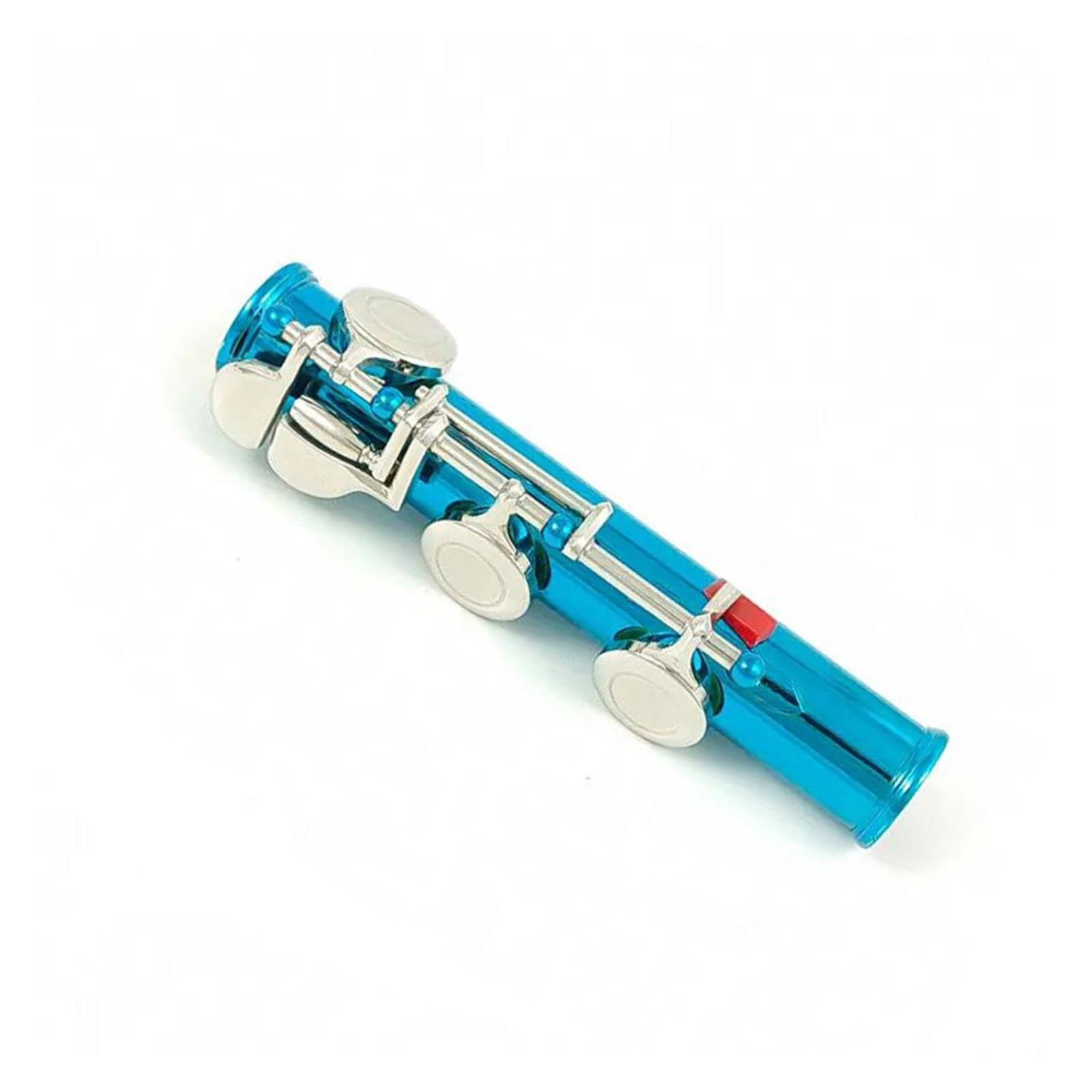 flet prosty Flet 16 otworów Zamknięty otwór C Klucz niklowany Sea Blue z kluczem E Instrument dęty drewniany
