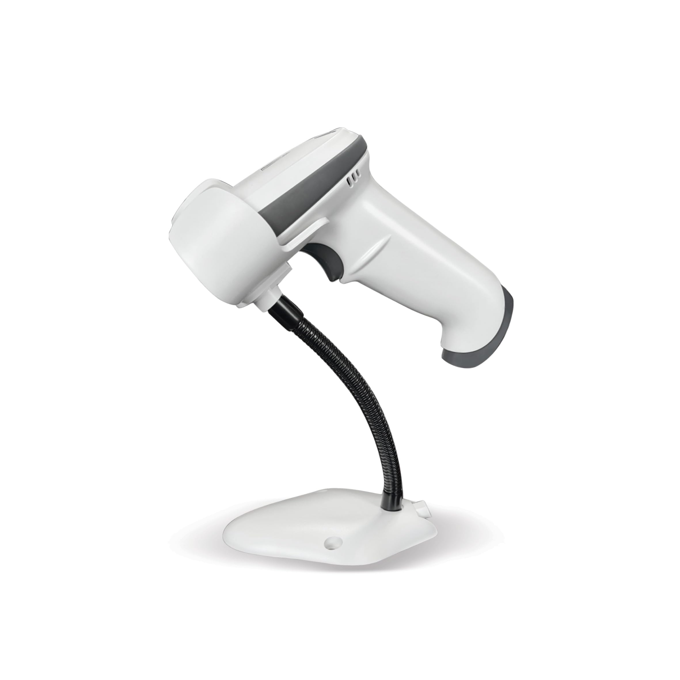 OSCAR UniBar I 1D Barcode Scanner Reader, Automatic Imager, USB + Virtual COM, Wired with Stand, Scans Barcode from Mobile Phone, Android, iOS, MacOS, Windows, Super Highspeed (White)