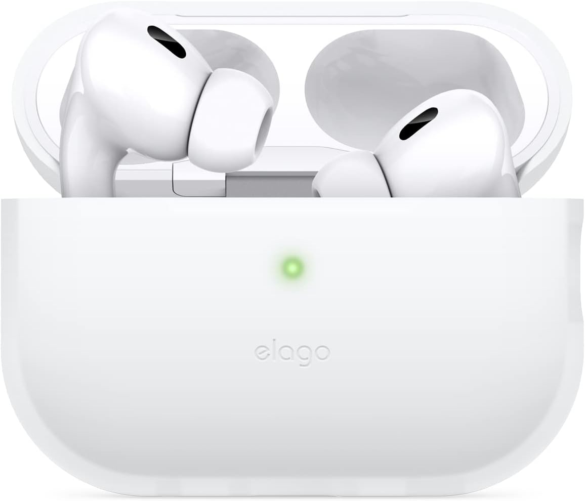 elago Funda de Silicona Compatible con AirPods Pro 2ª Generación de Apple (2022), Funda Protectora, LED Frontal Visible, Soporta Carga Inalámbrica (Luminoso Azul)