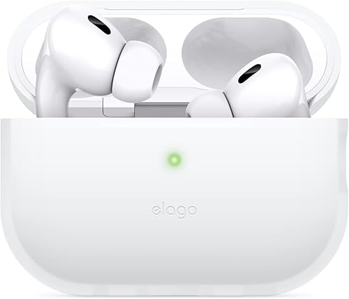 Miniatura 1 de elago Funda compatible con AirPods Pro de 2 generación (2022), funda protectora de silicona compatible con Apple AirPods Pro 2, LED frontal visible,