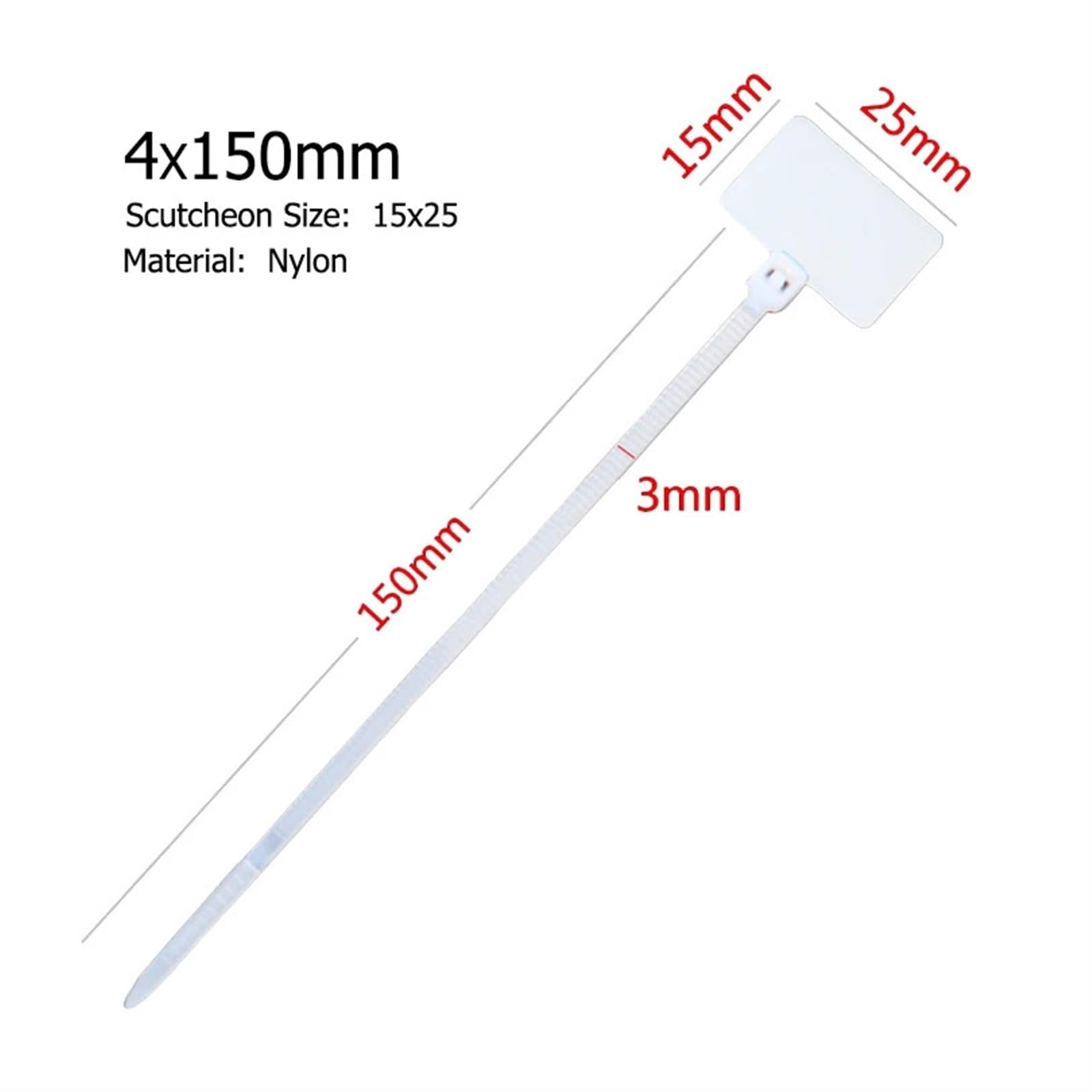 Etichette Etichette for cavi 100 pezzi Easy Mark 4 * 150 mm Etichette for fascette in nylon Etichette for fascette ad anello in plastica Etichette for cavi Fascette autobloccanti(100pcs Green)