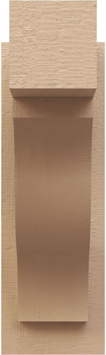Ekena Millwork 6"W x 14"D x 18"H Funston Block Rough Cedar Woodgrain TimberThane Outlooker, Primed Tan