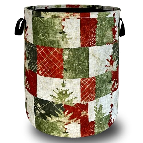 Image of Christmas Laundry Basket Oxford Cloth Hamper 18.9x16.5 Inch