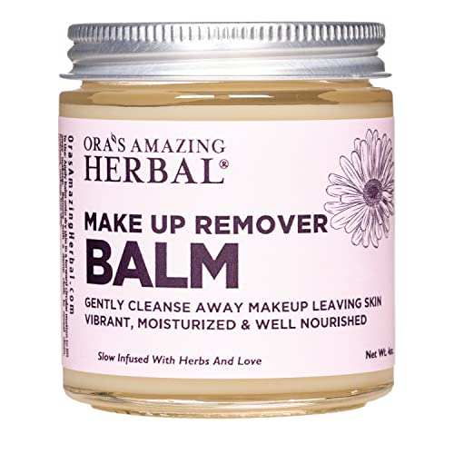 Makeup Remover Balm, Calendula Cleansing Balm To Oil, Facial Cleansing Cream and Make Up Remover with Calendula & Licorice Root, Fragrance Free Skincare, Plant Based Makeup Melt, Ora's Amazing Herbal, 4 oz