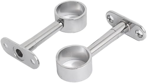IIVVERR Wardrobe Metal Round Pipe Clothes Lever Bracket 25mm Dia 2pcs (Armario metálico, tubo Redondo, ropa, soporte, palanca, 25 mm, diámetro, 2