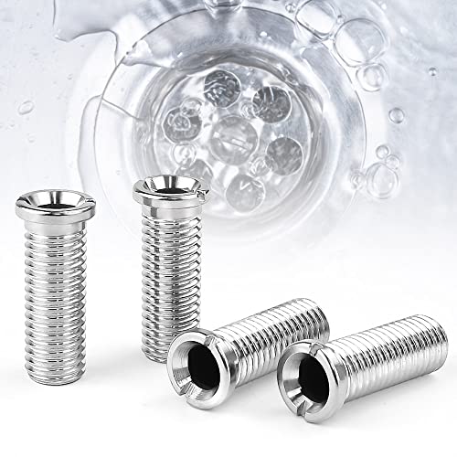YONGORHEX 4 Stück Hohlschraube Spüle m12 x 1,75mm Hohlschraube für Siebkorbventile Edelstahl Siebkörbchen Schrauben Silber 35mm Hohlschraube M12 Abflusssiebschraube für Spüle Cover