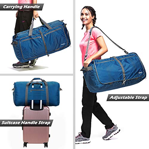 Gonex 100L Foldable Travel Duffel Bag for Luggage Gym Sports, Lightweight Travel Bag with Big Capacity, Water Repellent (Deep blue)
