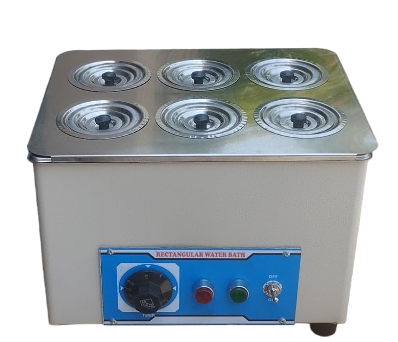 Compact Small Size Rectangular Double Wall leakproof 6 Hole Water Bath with 4 Rings Thermostatic Control-image-12