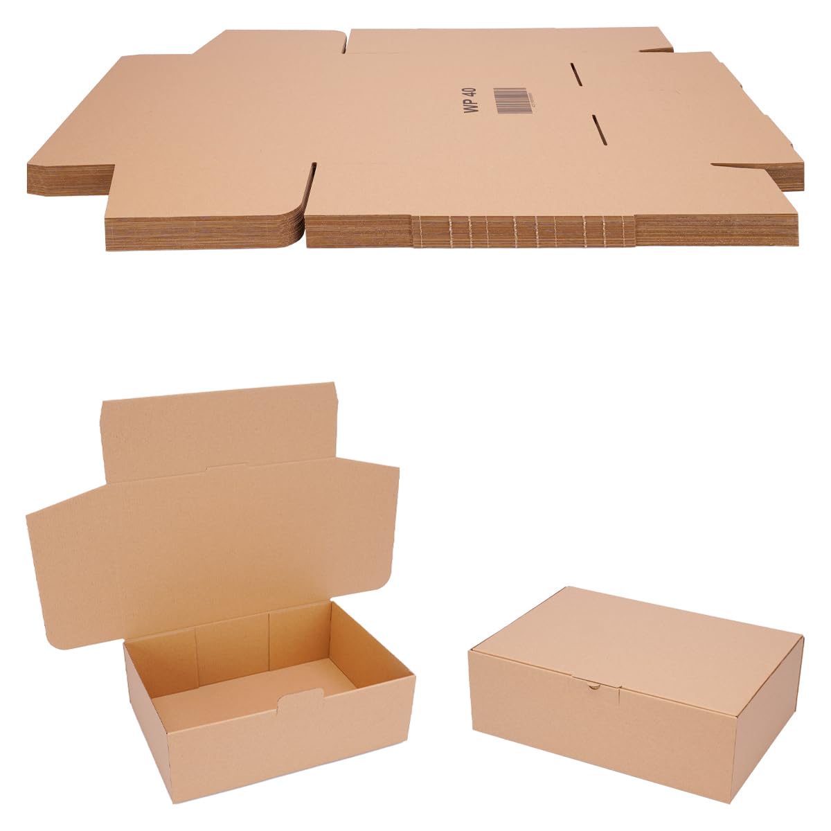 verpacking Boîtes pliantes 310 x 215 x 100 mm marron (dimensions extérieures 315 x 220 x 105 mm) WP 40 carton d’expédition carton DHL Hermes DPD GLS emballage (50 pièces)