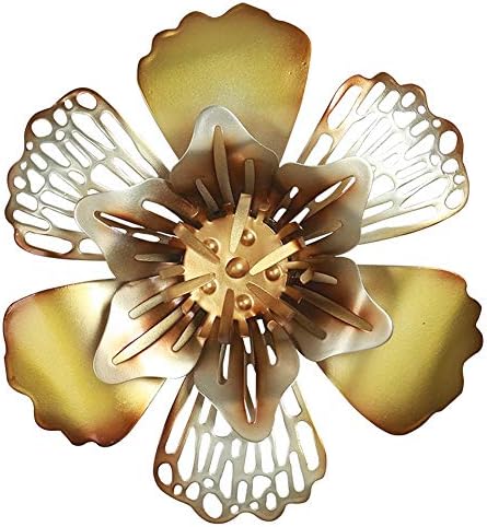 QPURP Metal Flower Wall Decor Easy Hanging for Living Room Kitchen Room Wall Ornaments 14“D