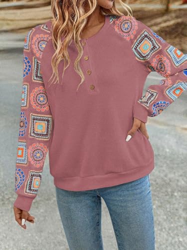 Image of Women's Floral Print Round Neck Full Sleeve TOP || Women Top's || Tops for Womens|| Women Long sleevetops