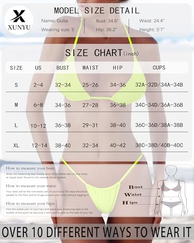Image of XUNYU Thong Bikini Sets for Women - Brazilian Micro String Bikinis Sexy Two Piece Swimsuit Triangle Top Halter Bathing Suits