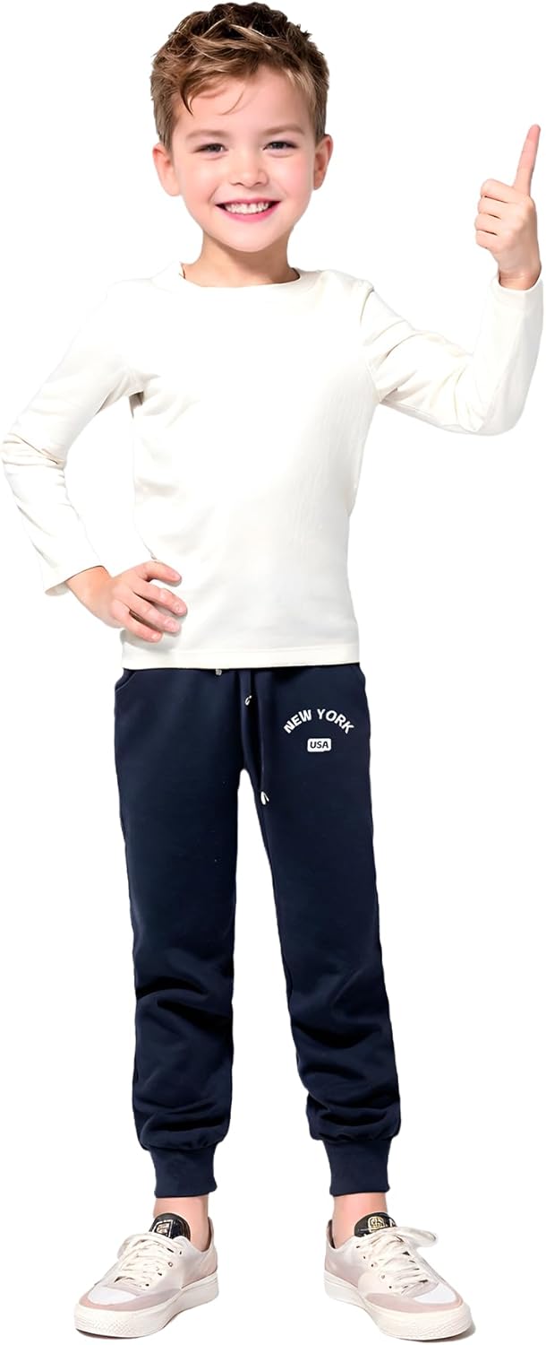 3-Pack Boys' Athletic Joggers Sweatpants with Pockets Drawstring for Sizes 5-14 Perfect for School Sports Casual - Image 8