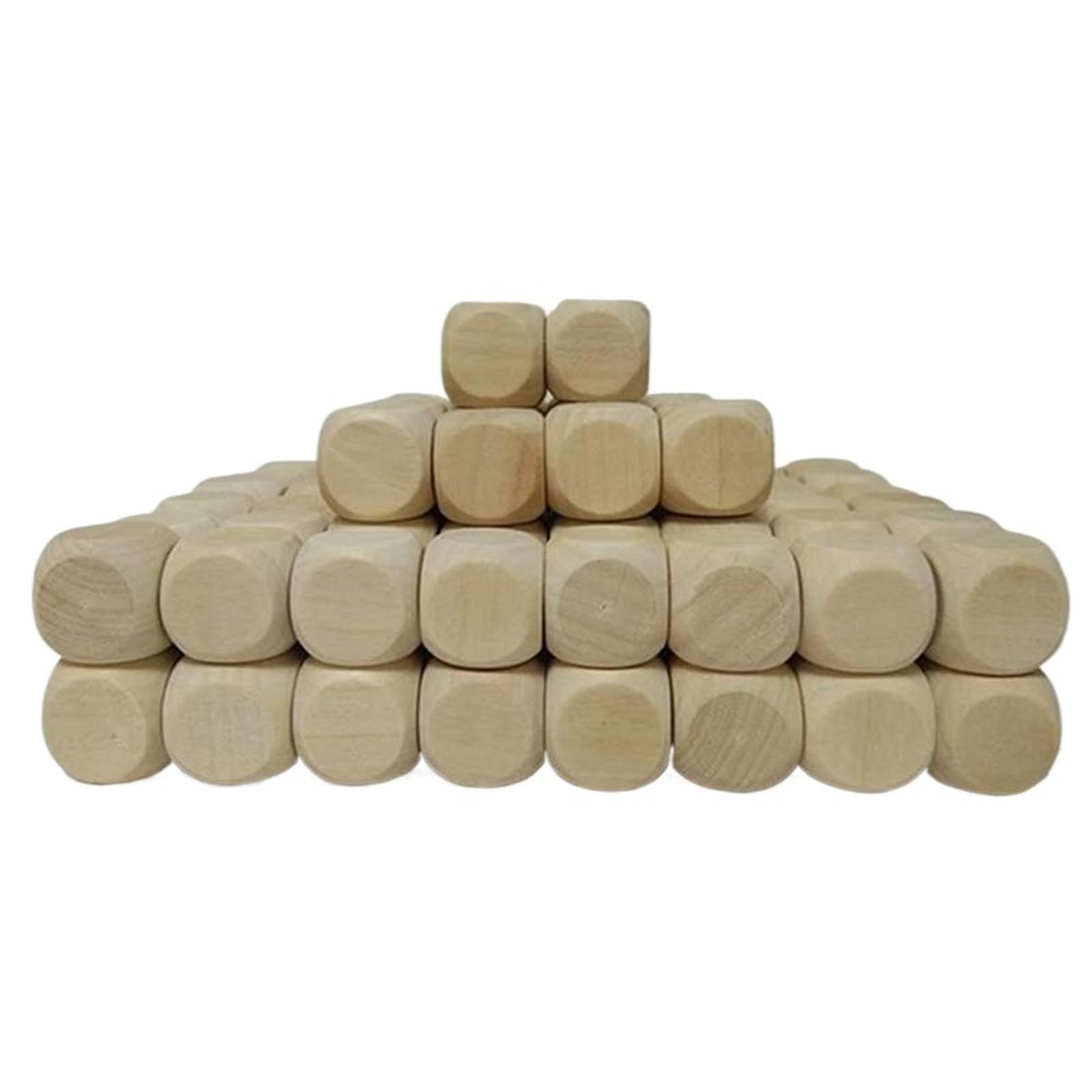zyrqon 200 Pcs Blank Wooden Dice Unfinished Square Blocks 6 Sided Wood Cubes with Rounded Corners for DIY Craft Projects 16mm