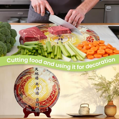 Tabla de cortar redonda de vidrio templado DHARANA kitchen 12 pulgadas miniatura 4