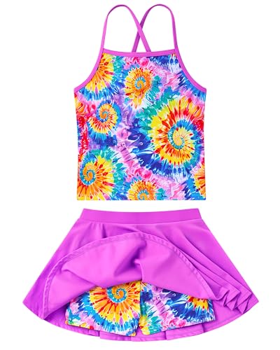 Image of Girls Tankini Swimsuit Two Piece Bathing Suit with Adjustable Strap 3-13 Years
