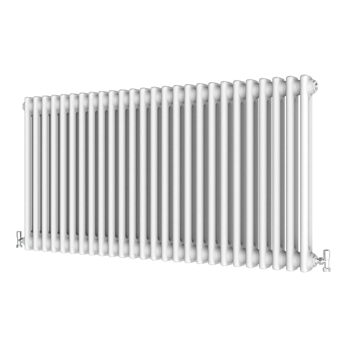 Radbliss Horizontal Traditional 2 Column Radiator 600x1190mm White Cast Iron Style Design RAD Central Heating — image 1