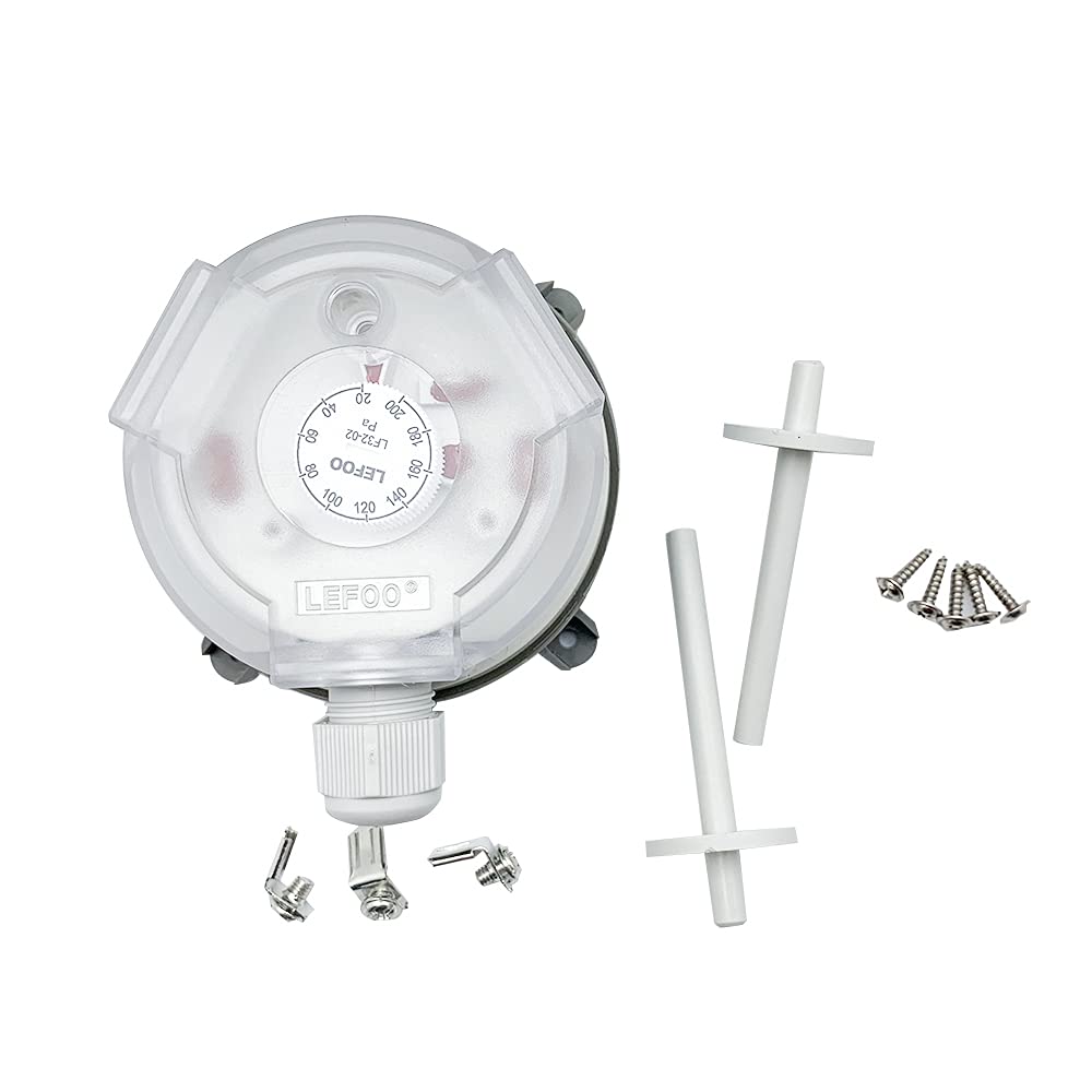Buy LEFOO LF32 Air Switch Gauge HVAC Adjustable Differential Pressure
