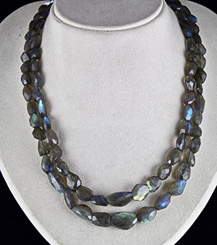 Labradorite noire naturelle taillée en perles tumble de 15 pouces LKBEADS pour collier