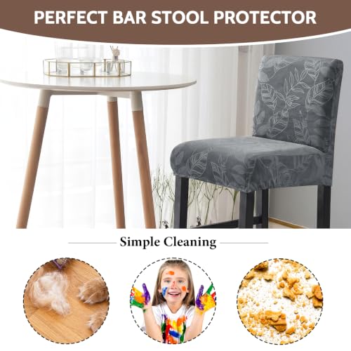 Image of FUANGUI Bar Stool Covers Set of 2, Stretch Bar Stool Seat Covers | Washable Removable Bar Chair Covers with Backs Slipcovers, Bar Chair Covers Square for Kitchen Dining Room Cafe