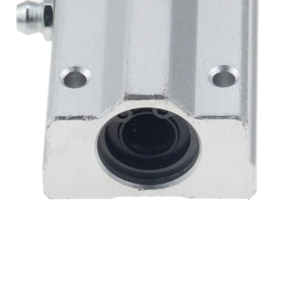 zxxin-Guides linéaires, 2pcs 10 mm de Long roulement de roulement à Billes linéaire de Type CNC, avec Bloc d'oreiller de buisson LM10LUU, Arbre linéaire CNC 3D, Durable