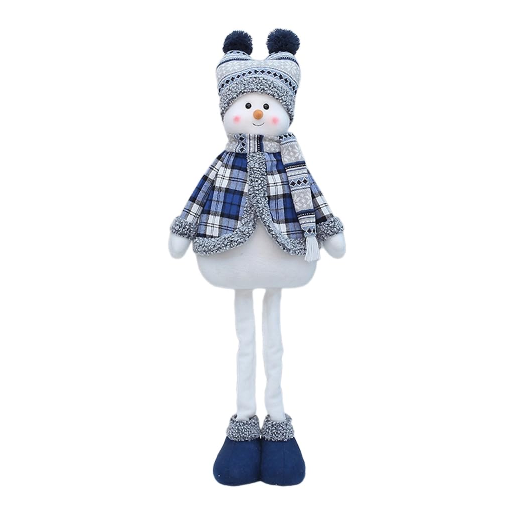 Figurine en peluche à longues pattes - Bleu - Décoration de Noël - Arbre de bureau - Décoration de fête