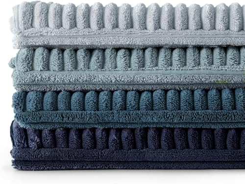 EMEMA Kissenbezug Kordsamt Patchwork Kissenhülle 50x50 Dunkelblaue Serie – Ansicht 6