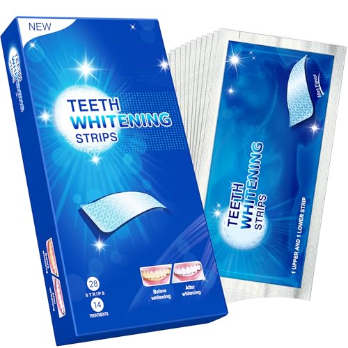 Blanqueador Dental Tiras Blanqueadoras Dientes - 28 tiras blanqueadoras de dientes teeth whitening strips 14 Sesiones blanqueadores dentales blanqueador dental Seguro para Esmalte Refresca Respiración