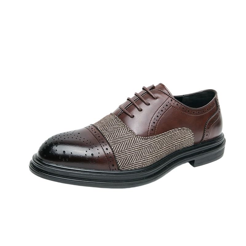 Men's Formal Leather Shoes, Casual Business Leather Oxford Derby Shoes, Lace-up Slip-in, Driving, Comfort, Party, Wedding