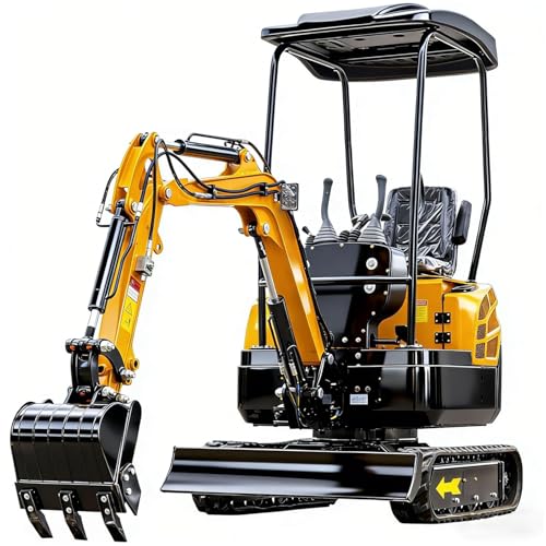 Image of MS13 Mini Excavator 2800 lb, Compact Crawler Excavator with 13.5HP B&S Gas Engine, Small Digger Machine for Garden, Farm, Construction Work