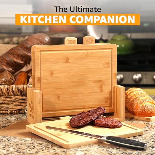 Bamboo Cutting Board Set with Scissors - Save 30% - Image 4