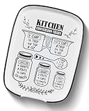 Large Spoon Rest for Stove Top, Funny Ceramic Spoon Holder for Kitchen Counter Dining Table, Cooking Utensil Rest, Conversion Chart Farmhouse Kitchen Accessories for Utensils