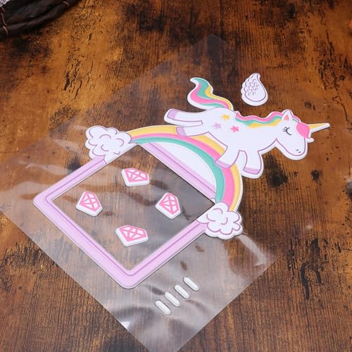 Adhesivo de pared unicornio 3D luminoso con efecto fosforescente miniatura 7