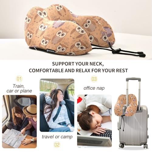 Almohada de viaje con espuma viscoelástica ajustable miniatura 4