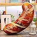 WOYAOFEI Funda de cojín de peluche creativo en forma de U con forma de gamba, para dormir, accesorio para pollo, salchicha, comer, cojín de 20 cm, cojín suave lumbar