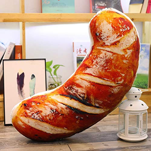 aiyvi Kissen Plüsch Zierkissen Simulation Chicken Wings Fisch Wurst Kissen weiches lumbales Rückenkissen Kopfstütze,Innen Dekorative,Neuheit Interessant Besonderes Geschenk (B, 20 cm)