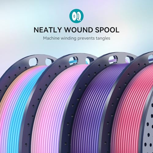 Image of SUNLU Rainbow PLA Filament 1.75mm, 250g Spool Bundle, 3D Printer Filament | Beginner Friendly Multicolor Bundle, Fast Color Change, 4 Rolls, Rainbow 01+02+03+04