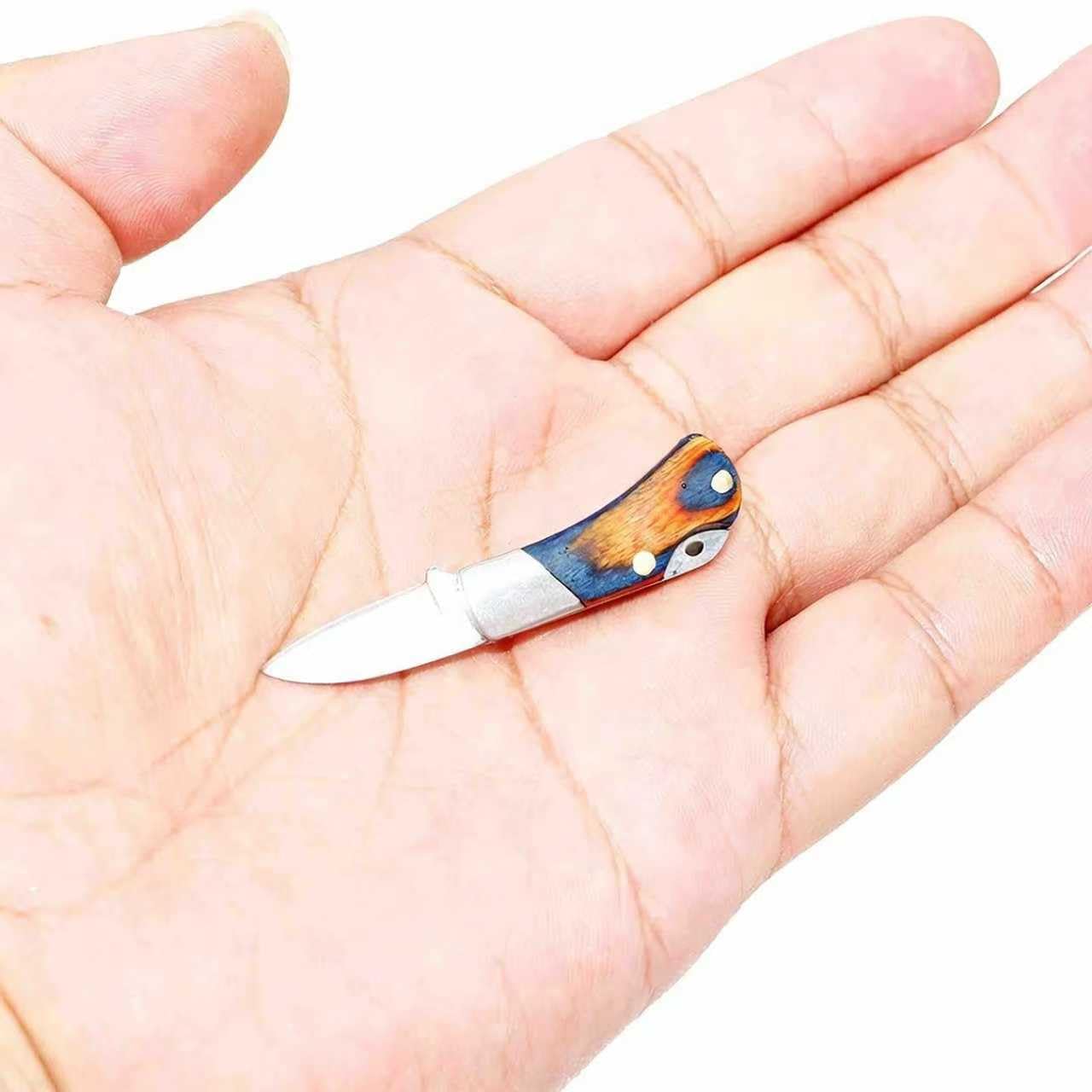 Eastern Delights Miniature Gadgets Pocket Knife Collection, EDC Tiny Multifunction Tool Pendant Decoration (Colorful Folding)