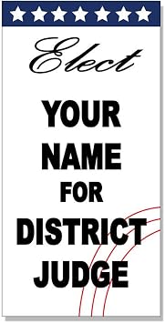 Elect Your Name for District Judge Custom Black Blue Decal Sticker Store Sign Sticks to Any Surface