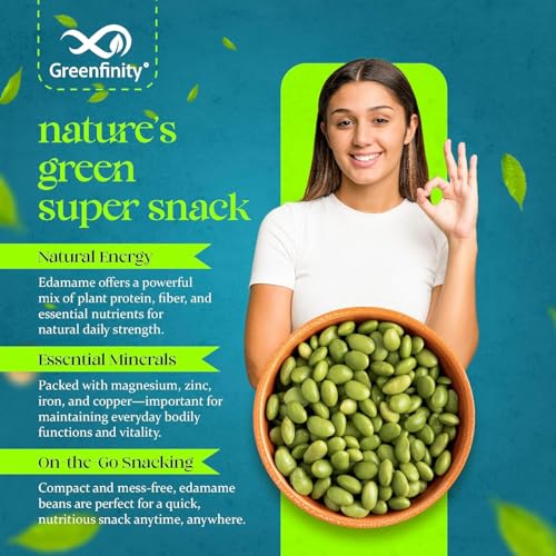 Image of Greenfinity Roasted Edamame 150g | High Protein Vegan Snack | Roasted Not Fried Soybeans | Healthy Crunchy Diet Snack for Gym, Weight Loss & Office | Premium Plant Protein