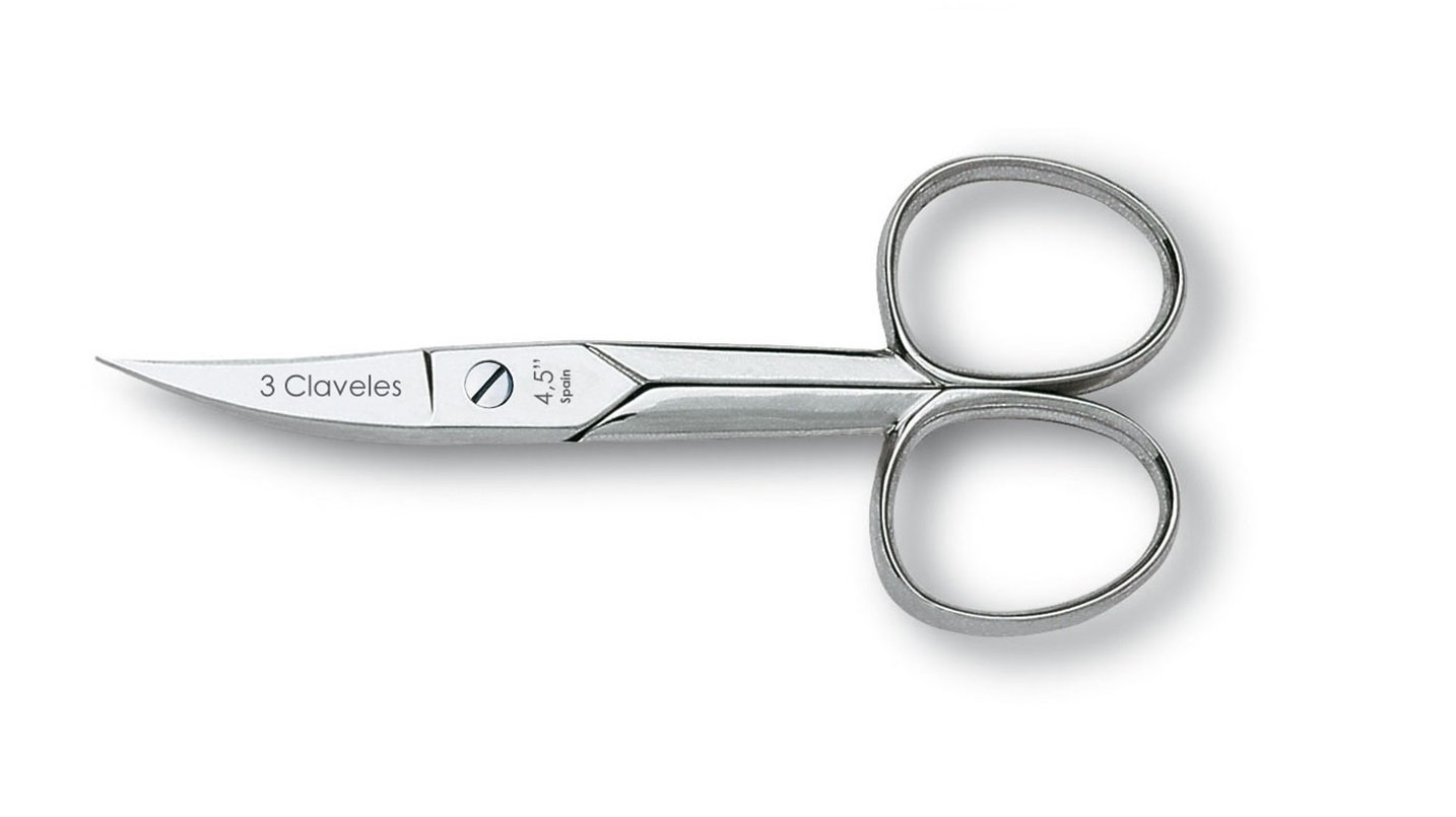 3 clavelesNail Scissors Nickel-Plated 4.5. "