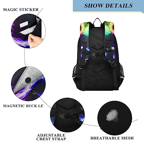 Backpack for Boys Girls, Rainbow Fire Dragon Backpack Students Bookbag Daypack for School Primary Teens3