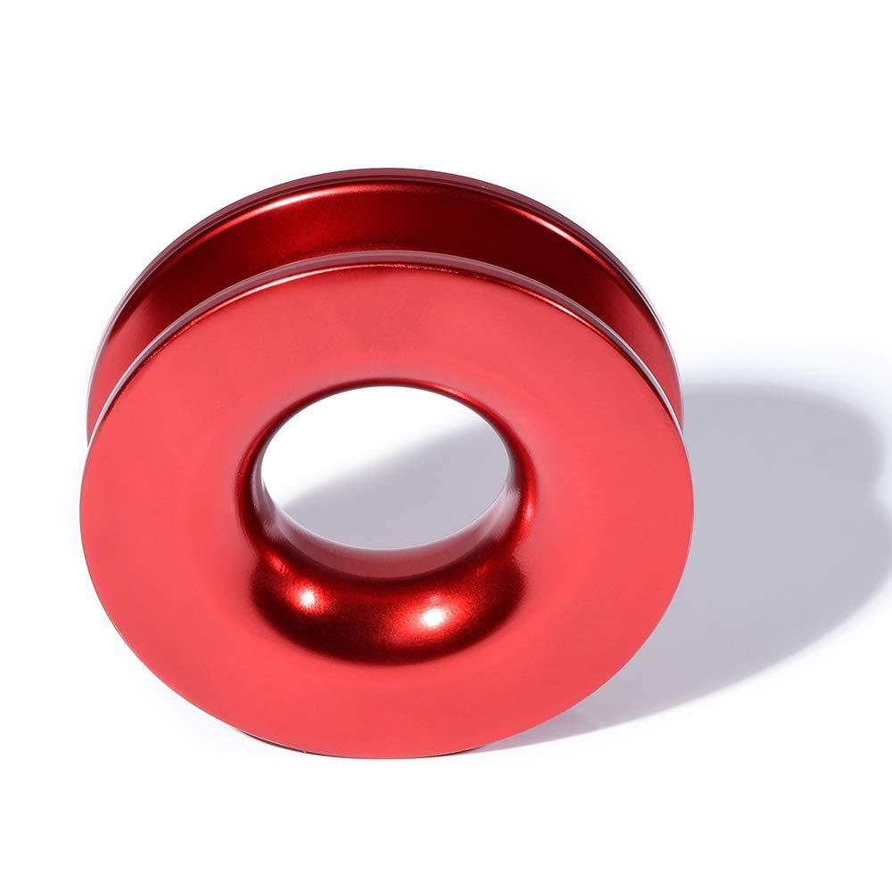 AstraDepot Recovery Snatch Ring 41000lbs Kit for Soft Shackle, Tree Saver, Winch Strap, Tow Strap Emergency Truck Towing ATV UTV Off-Road 4WD (1X Snatch Ring, Red)