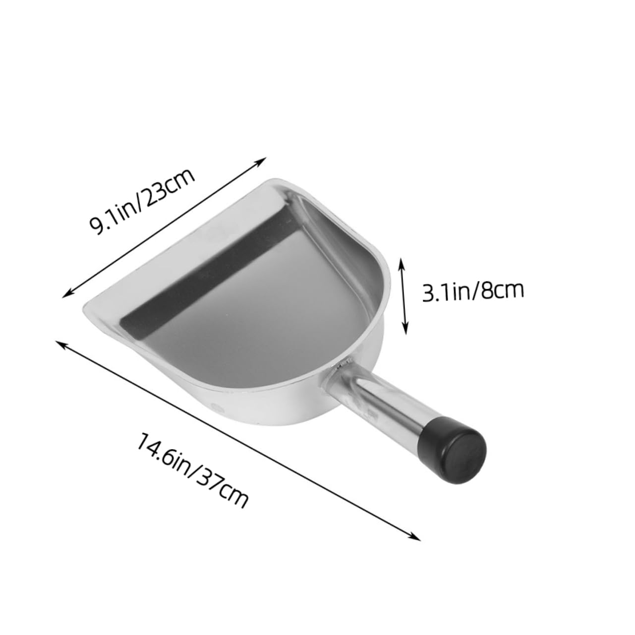 Edelstahl Handkehrschaufel mit Ergonomischem Griff, Silber